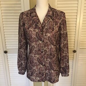 Vintage 70's Fire Islander Paisley Blouse